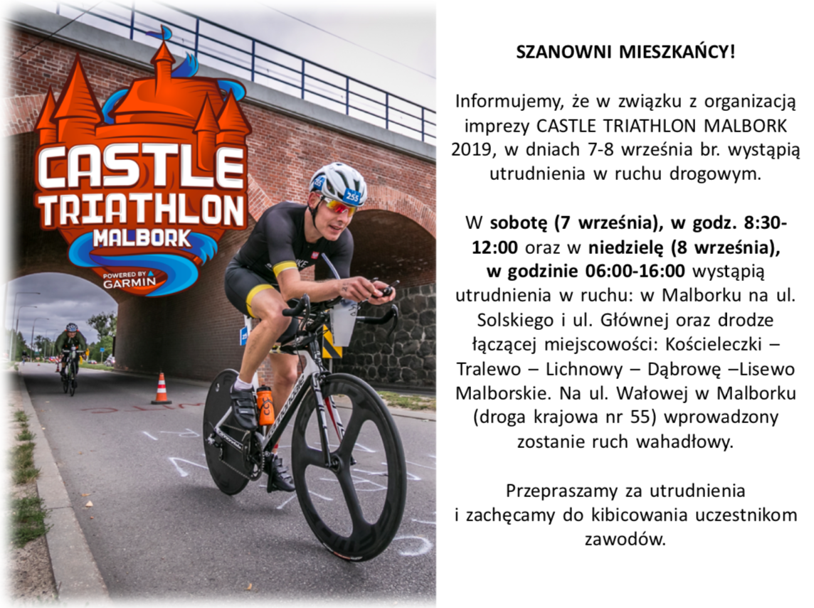 Castle Triathlon Malbork 2019 Utrudnienia w ruchu